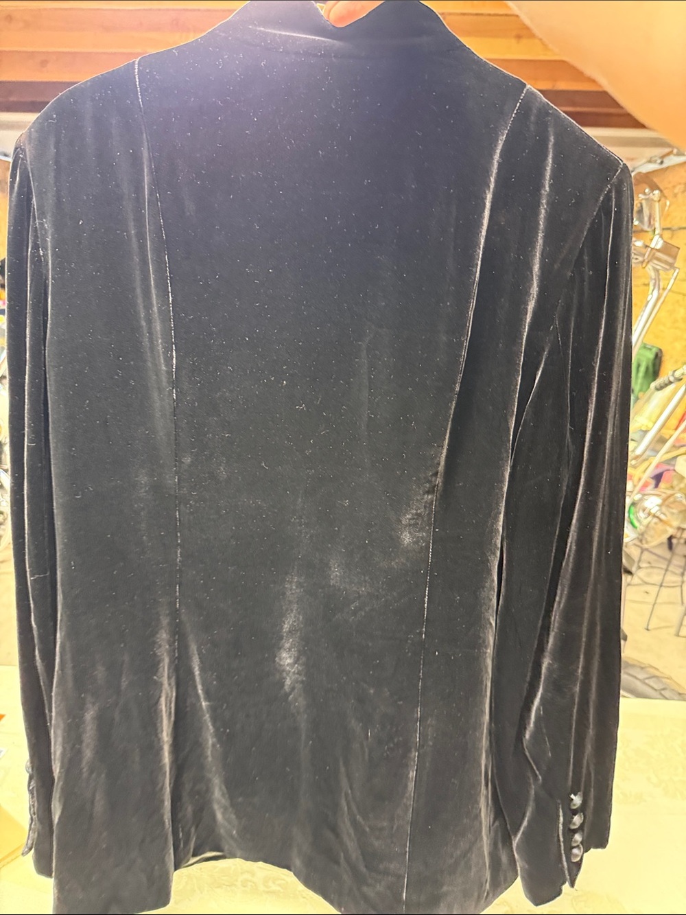Jones New York Black Velvet Mandarin Collar Blazer - Picture 4 of 5